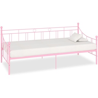 vidaXL Tagesbett-Rahmen Rosa Metall 90×200 cm