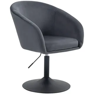 Svita Loungesessel Jamaika mit Armlehnen Samt , Dunkelgrau , Textil , Oval , 59x95x59 cm , Wohnzimmer, Sessel, Polstersessel