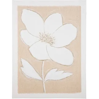 Leinwandbild GILDE "Bild "Blume auf Tuch", beige (farbe bild(er): creme), B:60cm H:80cm T:2,7cm, Leinwand, Bilder, Leinwandbild