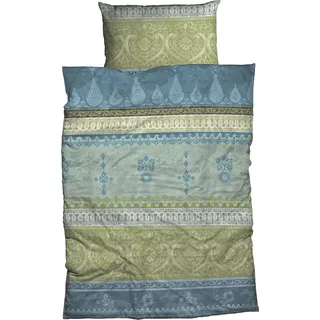 Bettwäsche CASATEX "Indi", grün (jadegrün), B/L: 155cm x 220cm, 1 Stk., 1 Stk., Biber, B/L: 80cm x 80cm, 2 Stk., Biber, Obermaterial: 100% Baumwolle, Bettwäsche, Bettwäsche, romantisch, orientalisch, weich und gemütlich