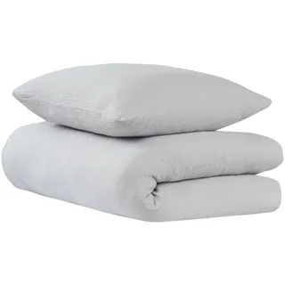 SCHIESSER Uncover by Schiesser Bettwäscheset Lennox - Musselin - 2-teilig - 135x200cm - Hellgrau