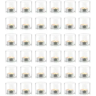 NUPTIO Teelichtgläser Teelichthalter Teelicht Gläser: 36er teelichtglas teelichter Glas teelicht klein windlichter tischdeko Partys Hochzeit Weihnachten 5.7cm Durchmesser
