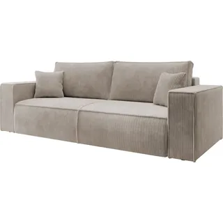 Selsey Sofa Schlafsofa Mit Stauraum Schlaffunktion Pflegeleicht Polyurethanschaum Kordsamt Weich Beige Farese