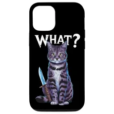 Hülle für iPhone 13 Halloween Katze Messer Design Witzige Tier Katzen