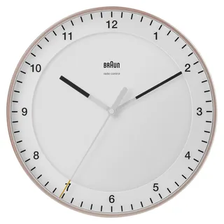 Braun Klassische Funkwanduhr in Pink/Weiß / präzises Leisegangwerk / Sekundenzeiger mit Floating-Effekt (ohne Ticken) / gehärtetes Glas / 30 cm - Rosa