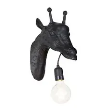 Vintage Wandlampe schwarz - Giraffe