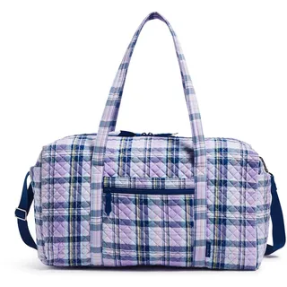 Vera Bradley Damen Große Reisetasche, Amethyst Plaid-Recycelte Baumwolle