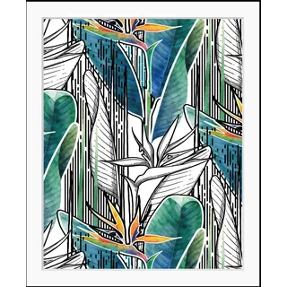 queence Bild »Watson« Blätter   Kunst   Pflanzen   Pflanzenbilder   Schwarz-Weiß HD Premium Poster-Druck inkl. Holzrahmen, rosa