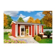 LASITA MAJA Gartenhaus »Riverside«, Holz, BxHxT: 540 x 250,8 x 357,1 cm (Außenmaße inkl. Dachüberstand) - rot