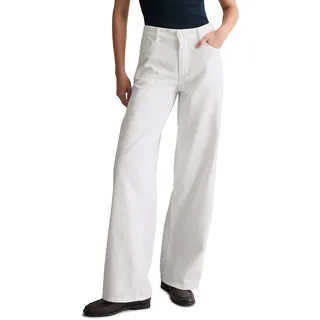 Weite Jeans MARC O'POLO DENIM, Damen, Gr. 27, Länge 32, weiß, Obermaterial: 67% Baumwolle, 33% Lyocell, lang, Jeans Weite Jeans, Mittlere Leibhöhe, weites Bein