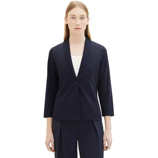 TOM TAILOR Damen Regular Fit Basic Blazer Jacke mit 3/4-Arm, 10668 - Sky Captain Blue, S