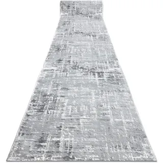 rugsx Modernen Preiswert Läufer MEFE, Läufer Strukturell - Zwei Ebenen aus Vlies Grau/weiß 100x300 cm