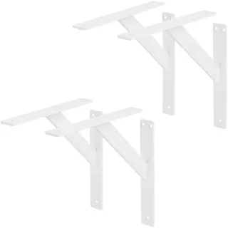 Ml-Design Regalträger 2er Set , Weiß , Metall , 24x3x24 cm , Wohnzimmer, Regale, Wandregale