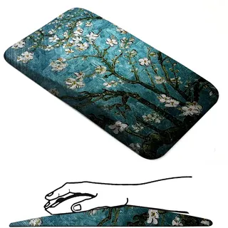 Mauspad mit Handgelenkauflage,Ergonomisches Mousepad zur Linderung von Schmerzen im Karpaltunnel, Memory-Schaum mit Rutschfester Gummi-Basis Office Mat für Computer, Laptop, Desktop (Van-Gogh-Blume)