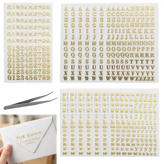 LgCiXli Wachsbuchstaben für Kerzen & DIY | Elegante Goldene Klebebuchstaben für Tauf- & Hochzeitskerzen | 18 Blatt Set inkl. Zahlen & Präzisions-Pinzette für Bastelprojekte