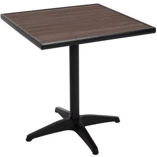 Mendler Gartentisch Bistrotisch 70 x 70 x 73 cm Schwarz/Braun