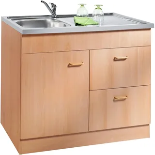 kochstation Spülenschrank KS-Elster 100 x 50 x 85 cm Braun
