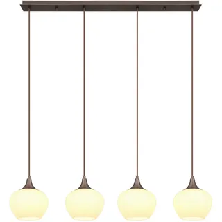 Globo Hängeleuchte , Braun, Opal, Schwarz , Metall, Glas, Textil , 18x120x100 cm , Lampen & Leuchten, Leuchtenserien