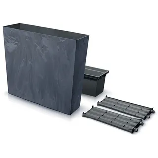 Prosperplast Urbi Case Beton Effect Tower Pflanzkübel mit Innentopf Pflanztrog Blumentrog für Innen- und Außenbereich Rechteckig Kunststoff (77x23,5x68,7cm, Anthrazit)