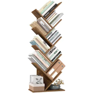 VASAGLE Bücherregal 9 Ebenen 30 x 30 x 180 cm Braun