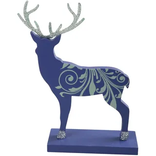 Present Simple Rentier, stehend, Holz, Violett, 12 cm