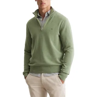 Marc O'Polo Herren Strickpullover mit Stehkragen Regular Fit, Grün (Victorian Mist), S