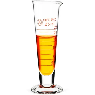 TOPPERFUN Messbecher Aus Glas 25 Ml Kleiner Kegelförmiger Messzylinder Für Präzise Flüssigkeitsmessung in Küche Und Labor Temperaturbeständig Kompakt