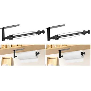 Romon Küchenrollenhalter Mit Dämpfungseffekt, Küchenrollenhalter ohne Bohren, Papierrollenhalter Selbstklebend, Wand Küchenpapierhalter für Küche Badezimmer, Rollenhalter Zum Einhändig Abreißen