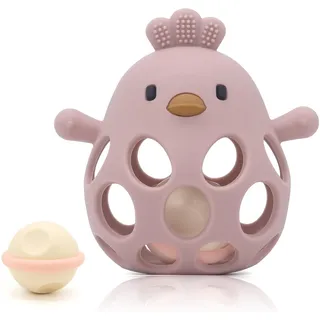 farout Montessori Beißring & Rassel für Babys - Sensorik Spielzeug ab 0 Monate, Zahnungshilfe & Greifball - Geschenk für Jungen & Mädchen