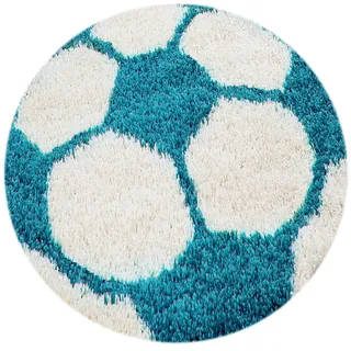 Ayyildiz Kinderteppich »Fun 6001« rund 30 mm Höhe Fußball Design,