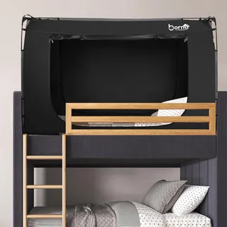 Borna Bettzelt, Betthimmel, Etagenbett, Doppelgröße, tragbare Schlafzelte, Traumzelte, für Kinder und Erwachsene, atmungsaktiver Sichtschutz auf dem Bett mit drei Türen (Matratze nicht im Lieferumfang