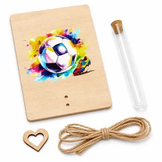 Wunscherfüller Geldgeschenk - Verpackung für Geldgeschenke Fußball, Spardose Fussball mit Reagenzglas, Fussball Geschenke Jungen für Geburtstag, Jugendweihe, Weihnachten - Kinder Jungen Fussballfans