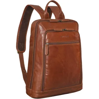 STILORD 'Watson' Laptop Rucksack 15.6 Zoll Leder Backpack Business Lederrucksack Herren Rucksack XL für Breite DIN A4 Ordner Tagesrucksack Vintage Echtleder, Farbe:maraska - braun