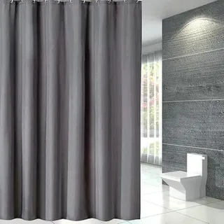 Bishilin Duschvorhang Anthrazit 80x180 Schmal, Duschvorhang Anti Schimmel Waschbar Modern Einfarbig Badezimmer Badewanne Vorhang Dunkelgrau