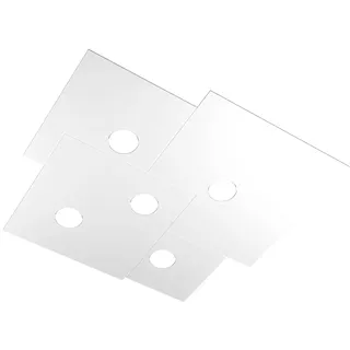 Toplight 5-flammige quadratische Deckenleuchte Platte mit GX53-Fassung, weiße Struktur, modernes Design 73x67x3cm - Weiß