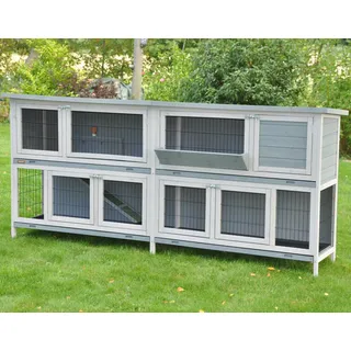 Doppel Kleintierstall Bommel Deluxe grau - Grau