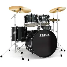 Tama RM52KH6-BK Rhythm Mate Schlagzeug Set (5-teilig) mit 55,8 cm (22 Zoll) Bassdrum inkl. dreiteiligem Beckenset/6-teiliger Hardware schwarz