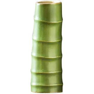 Yardwe Grüne Keramik Bambus Blumenvase für Blumenarrangements | 1 Stück, Chinesischer Stil, für Wohnzimmer und Home Office, Leicht und Verschleißfest