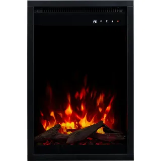 AFLAMO 3D Elektrokamineinsatz – realistische Flammen für Ihren Kamin - Ultra-realistische Flammenoptik - Einbaukamin - 40x60x20 cm - Dekorativer LED-Elektrokamin mit Heizfunktion 750/1500 W