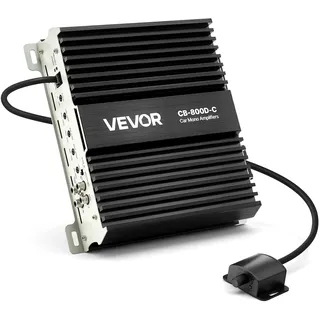 Vevor Monoblock Autoverstärker 800 W RMS MAX 1/2/4 Ohm, Audioverstärker (Klasse D) mit Ferngesteuerter Subwoofer-Pegelregelung Tiefpassfilter Bassverstärkung Phasenverschiebung Lautstärkeregler