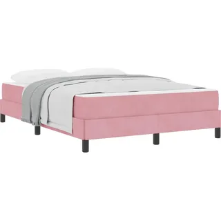 vidaXL Boxspringbett mit Matratze Rosa 140 x 200 cm Stoff - Rosa
