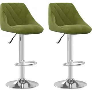 vidaXL Barhocker 2 Stk. Hellgrün Samt - Grün
