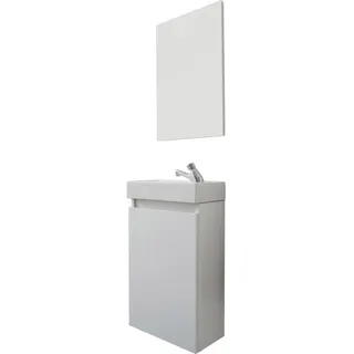 trendteam smart living - Champ - kompaktes Badmöbel-Set (WBU + Waschbecken + Spiegel) - Weiß - (BxHxT) 40 x 60 x 21 / 39 x 60 x 2 cm - kratzfest
