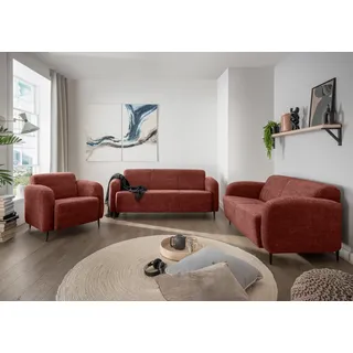 Home Affaire 3-2-1 Garnitur Polyester 3-Sitzer + 2-Sitzer + Sessel Koralle