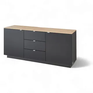 Innostyle Core TV-Sideboard 180x77x44 cm Schwarz/Eiche Holzwerkstoff
