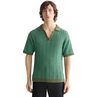 Scotch & Soda Open Structured Knitted Kurzarm-poloshirt - Thyme - L