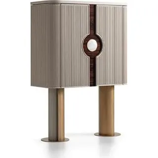 Barschrank Getränke Schrank Holz Beige Holzschrank Design Flaschen Bar - Beige