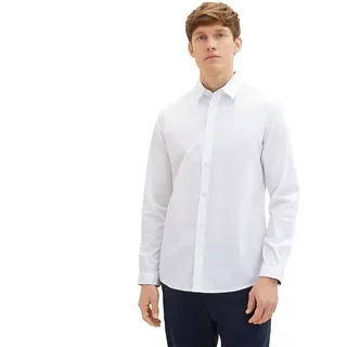 TOM TAILOR Herren Regular Fit Business Hemd mit Stretch, 20000 - White, XL