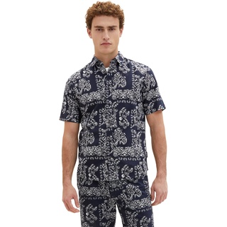 TOM TAILOR Herren 1036218 Hemd, 31783 - Navy Big Paisley Design, XXL