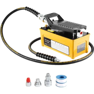 Vevor 10.000 PSI Lufthydraulikpumpe, 1,6 L Öltank, NPT 3/8 Zoll Ölauslass, NPT 1/4 Zoll Einlass, Luftbetätigte Fußpumpe mit Aluminiumgehäuse, für Autoreparaturrahmenmaschine & Hydraulikpresse